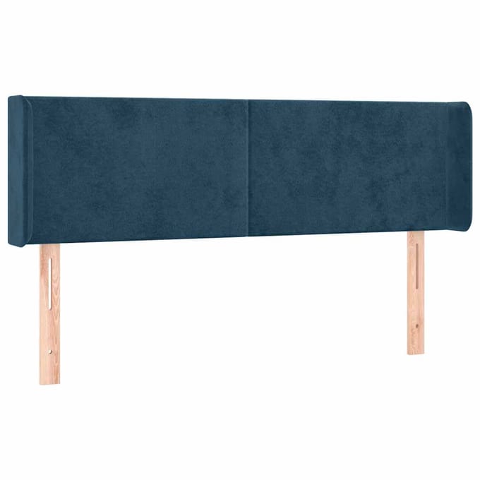 vidaXL - Hoofdbord - LED - 147x16x78/88 - cm - fluweel - donkerblauw