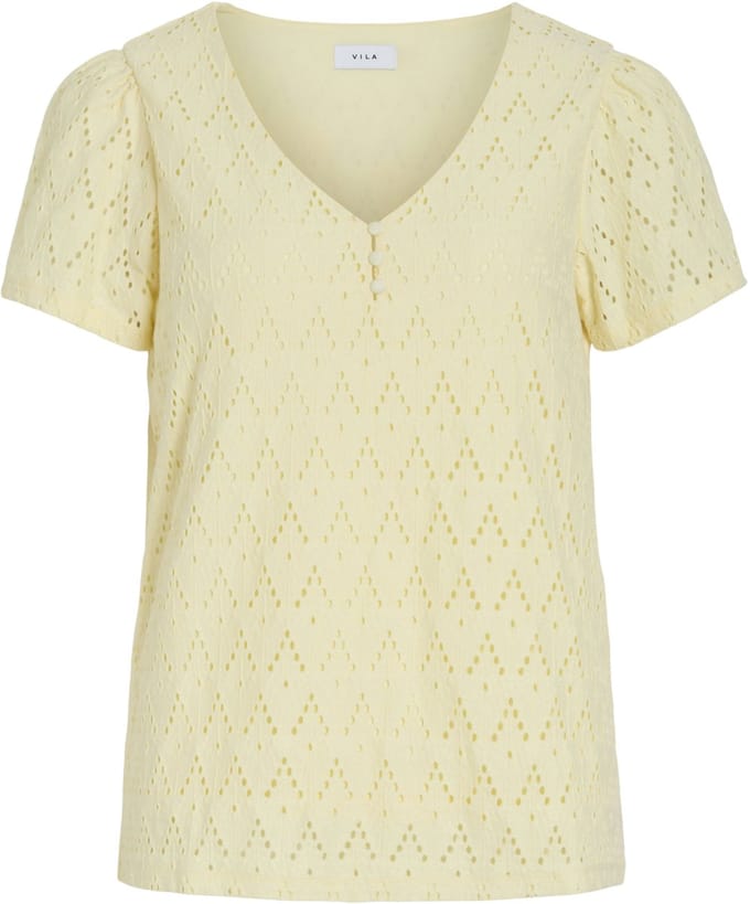 VILA - VIAMALINA V-NECK S/S TOP/VOL/PB - Dames - Blouses