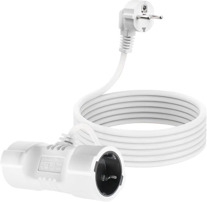 Solidchoice - Dubbele Verlengsnoer met 2 Stopcontacten en Veiligheidsplug