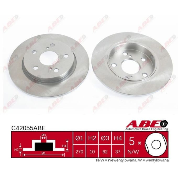 Remschijf ABE C42055 achter, volledig, 1 Stuk