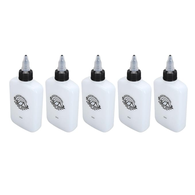 5 stuks Kleine Oliedispenser 120ml Lekvrij Draagbare Compacte Oliefles met Draaidop voor Azijn white