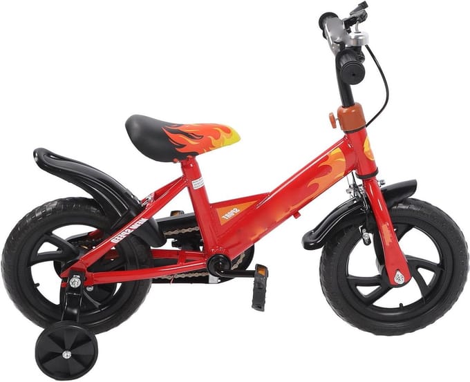 Kinderfiets - Loopfiets - Eerste Ritjes - Veilige Driehoek Structuur - 12 Inch - Rood