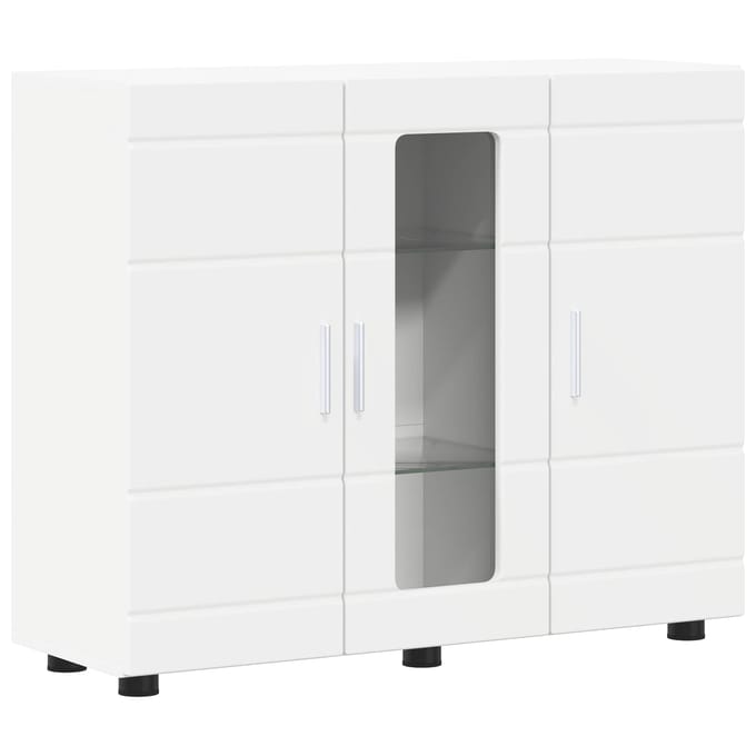 vidaXL - Houten - Kast - Wit - Bewerkt - hout
