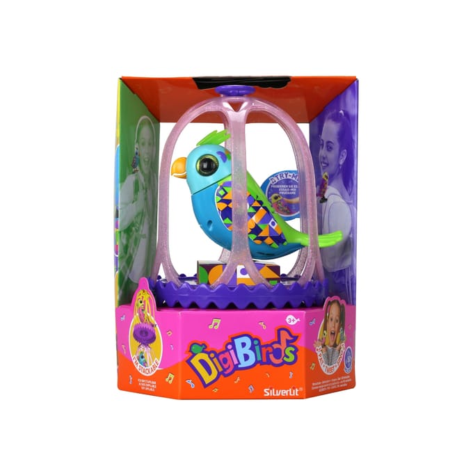 Silverlit Digibirds Hooded Parrot - Interactief vogeltje in Kooi
