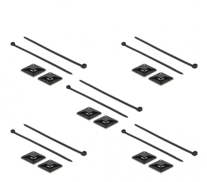 Kabelbindbeuk 40 x 40 mm met kabelbinding l 250 x w 7,2 mm zwart