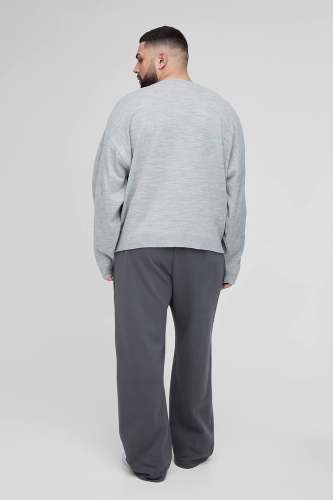 Plus 13 Boxy Oversized Knitted Jumper | Grey | Size 2XL