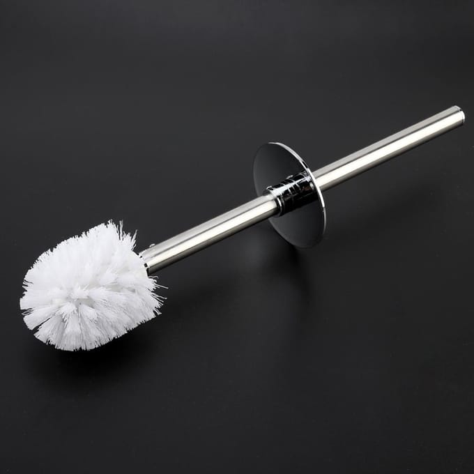 Toiletborstel met Houder Zware Roestvrij Staal Verbeterde Handgreep Schrobber Reiniger Set(Wit) wit