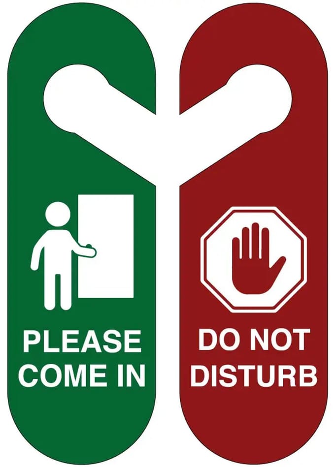 Deurhanger please come in do not disturb - Forex Re materiaal - dubbelzijdig | 25 x 8 cm