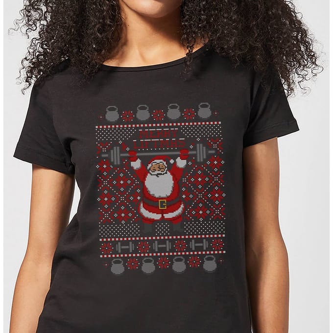 Merry Liftmas Women's T-Shirt - Black - 3XL