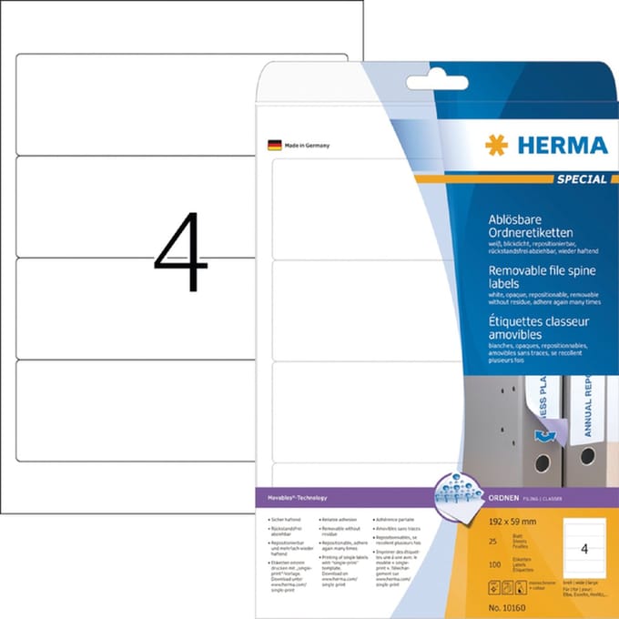 Rugetiket herma 101600 br 59x192mm verwijderb wt | 32 stuks