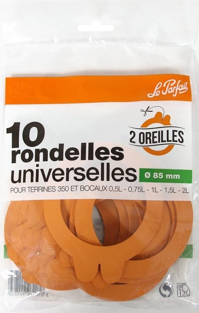 set van 10 rubberen ringen voor glazen potten van 8,5 cm - le parfait - 612100