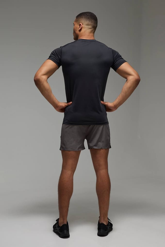 Man Active Regular Fit Performance Gym T-Shirt | Black | Size 2XL