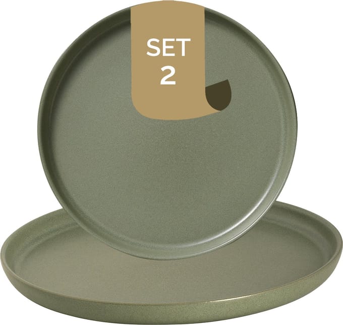 Palmer - Bord - Sandy Loam - 28 cm - Groen - Stoneware - Bordenset - 2 stuks