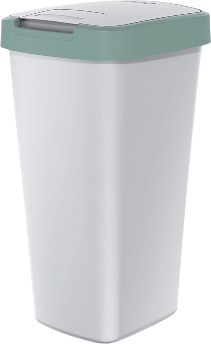 Keden - Compact Q - Afvalbak 25L - prullenbak - Askleur met lichtgroen frame