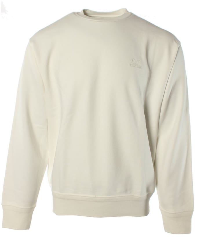 Crew Neck Sweatshirt Classic Logo - White Sweaters