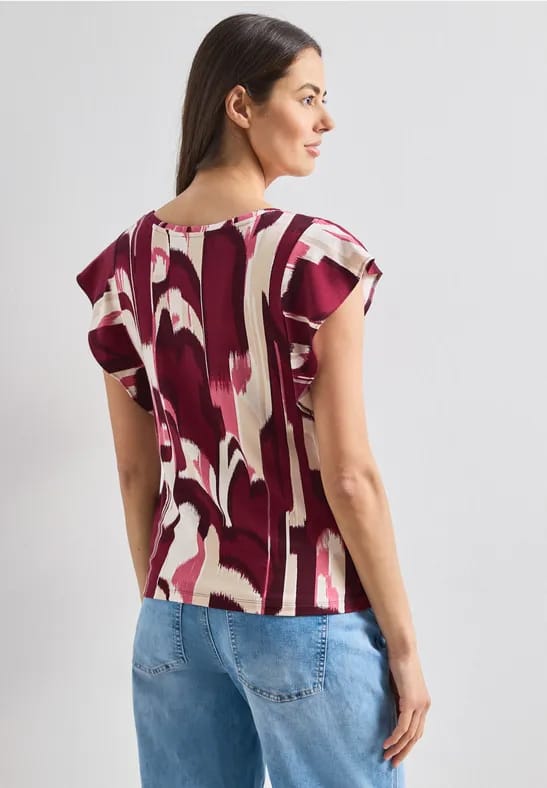 Shirt met korte volantmouwen