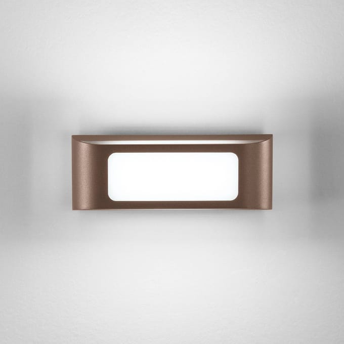 INTEC LED buiten wandlamp DESERT, bronskleurig, breedte 25 cm metaal