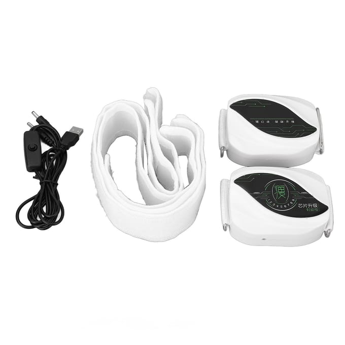 2 STKS Afslankband ABS Nylon Verstelbaar Draagbare Vibratie Buikmassagemachine met Klittenband voor Taille Arm white