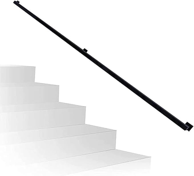 Trapleuning Metaal - Handgreep Muur - Veiligheid Trap - Smeedijzer Duurzaam - 150cm - Zwart