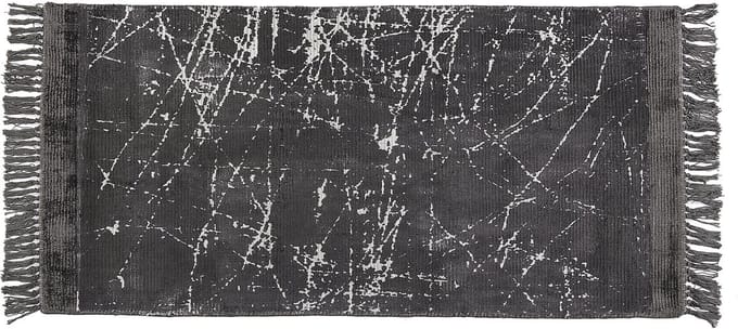 HANLI - Vloerkleed - Donkergrijs - 80 x 150 cm - Viscose