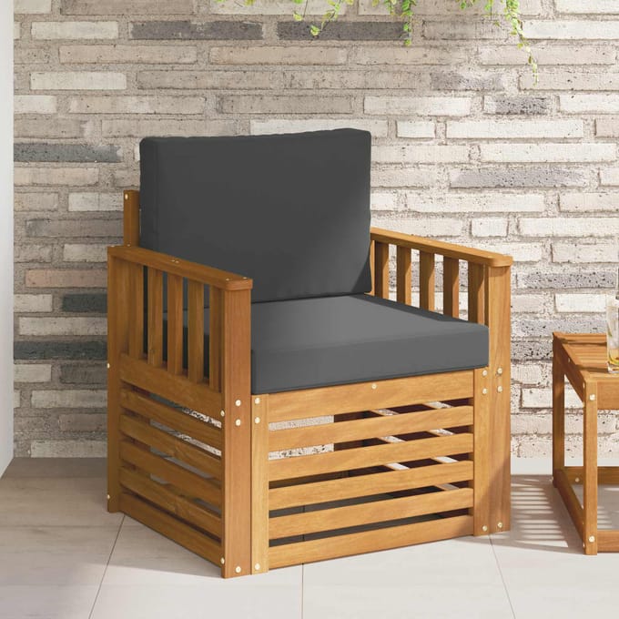 vidaXL - Buiten - bank - set - Massief - Acacia - Hout - en - Polyester