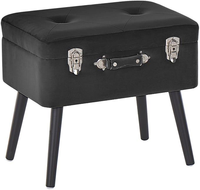 MALLARD - Hocker - Zwart - Fluweel