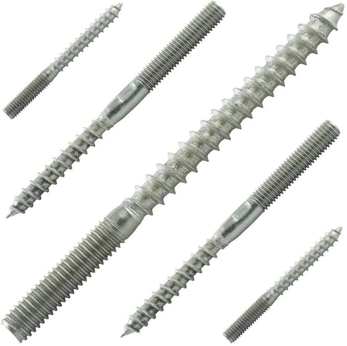 Stokschroeven M10 x 100 mm - 20 Stuks - Roestvrij Staal A2 Dubbele Schroefdraad