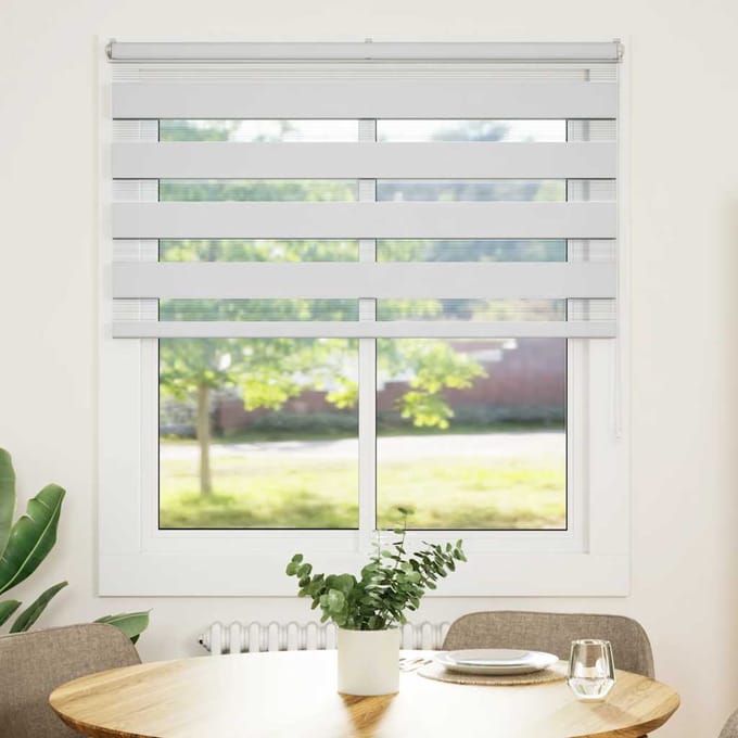 vidaXL - Zebra - Blind - 130x100 - cm - stofbreedte - 125,9 - cm - polyester - wit