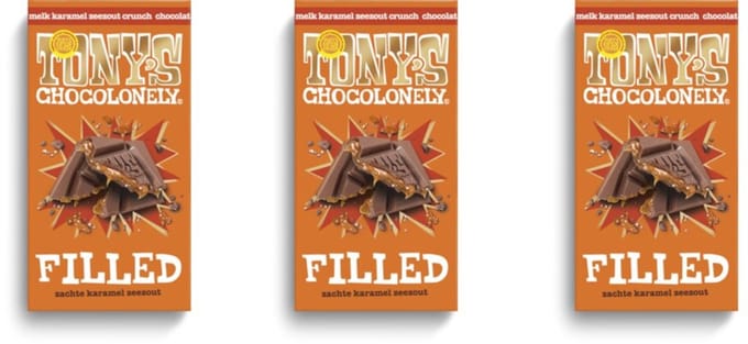 Tony's Chocolonely Filled Zachte Karamel Zeezout - Chocolade - Multipack - 405g (3x135g)