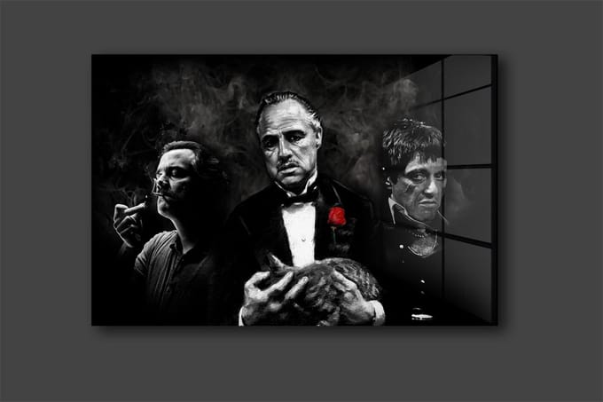 Godfather schilderij op plexiglas 120/80cm