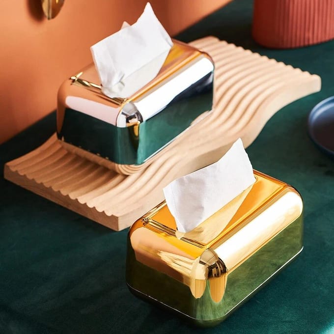 Luxe Tissue Opbergdoos Servethouder Desktop Tissue Box Papieren Case Organizer Desktop Tissue Houder goud