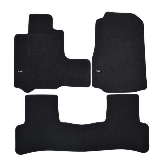 Vloermatten - Logo - Honda CRV - Zwart Velours - 4 Delen - Antislip - Op Maat