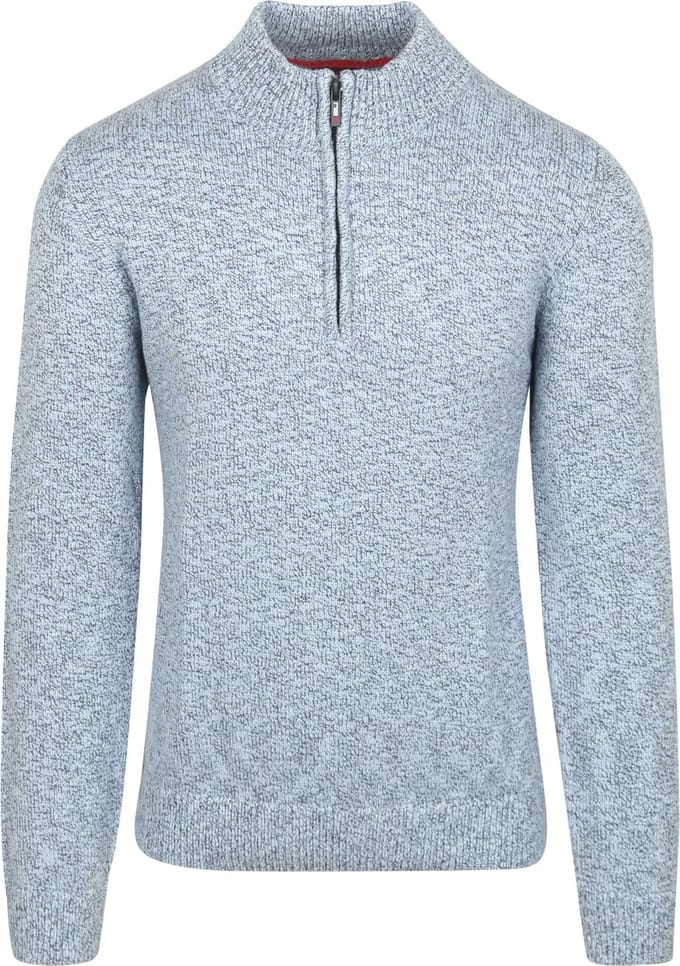 NZA - Blauwe katoenen half zip trui