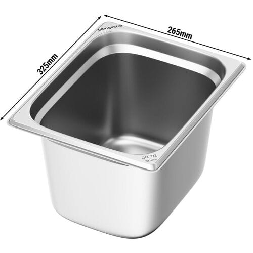 GGM Gastro (6 Stück) Edelstahl-Behälter GN 1/2 - Höhe 200mm