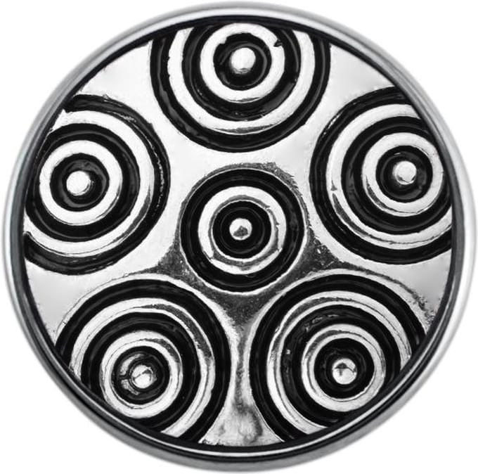 Quiges - Dames Click Button Drukknoop 18mm Cirkels Symbool - EBCM350