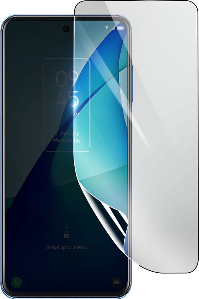 3mk, Geschikt voor TCL 20L Plus, Schokbestendige Hydrogel Screenprotector, Transparant