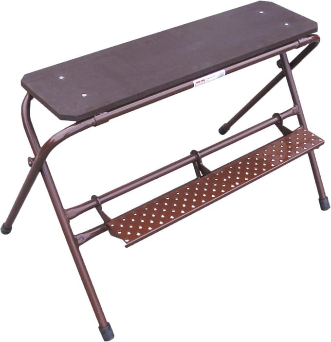 Opklapbare opstap van 68 cm - Universele trapladder en werktafel met antislip