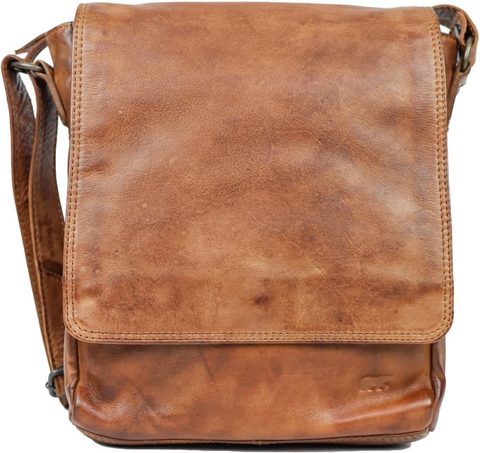 Bear Design Dirk Leren Schoudertas - Cognac