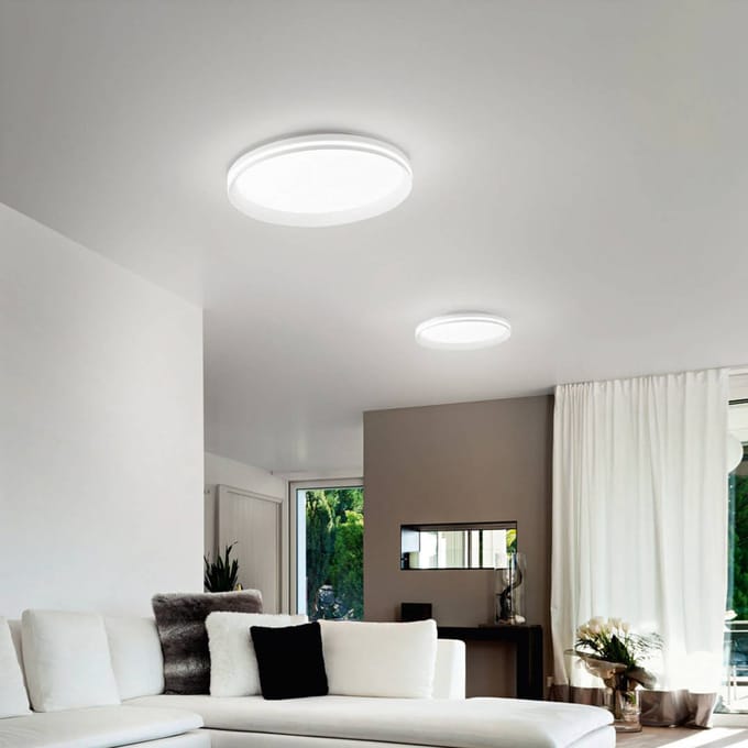 Fabas Luce LED plafondlamp Isy, wit, Ø 55 cm, metaal, CCT, dimbaar