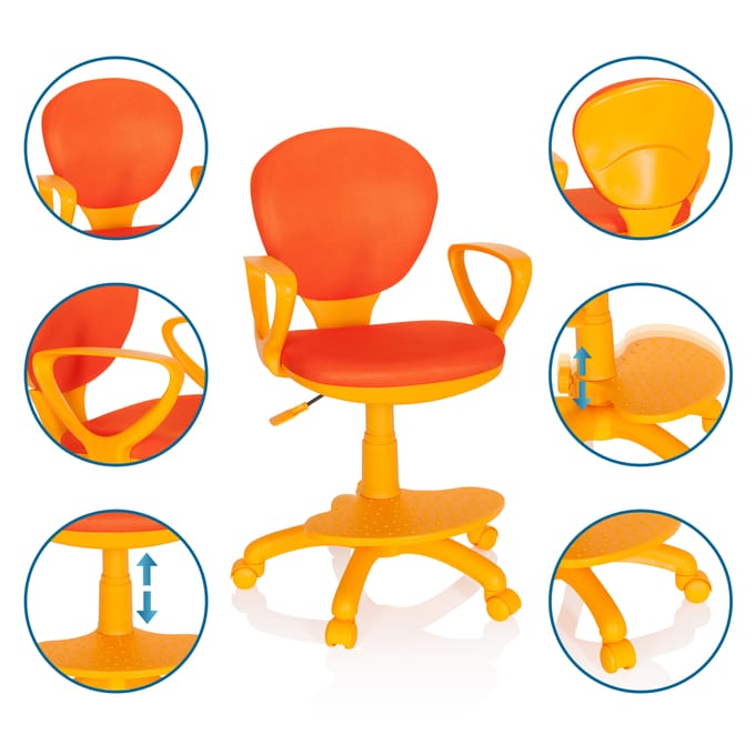 Kinder bureaustoel KID COLOUR stof roze hjh OFFICE