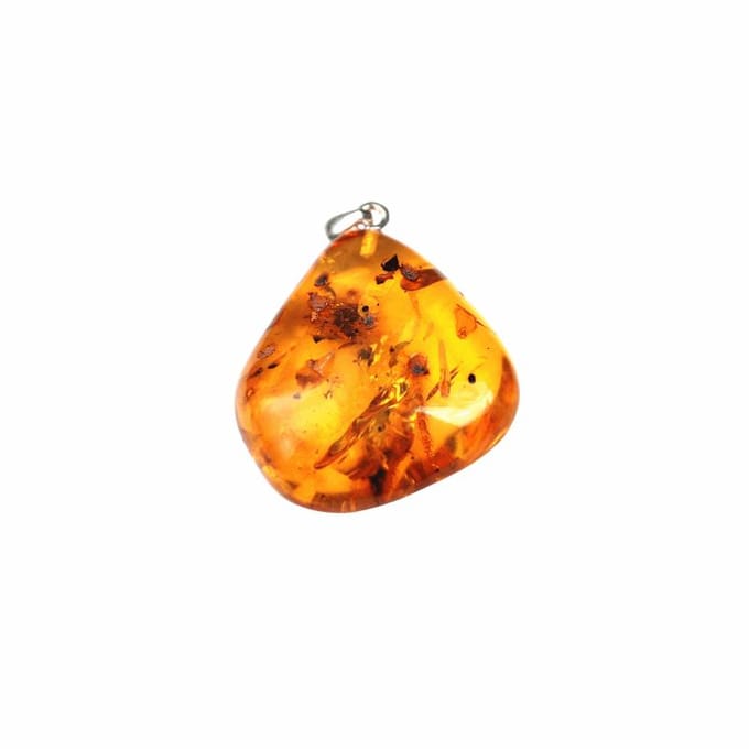 Pendentif ambre cognac - Bijoux en ambre de la Baltique orange
