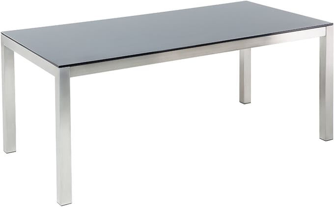 GROSSETO - Tuintafel - Zwart - 90 x 180 cm - Veiligheidsglas