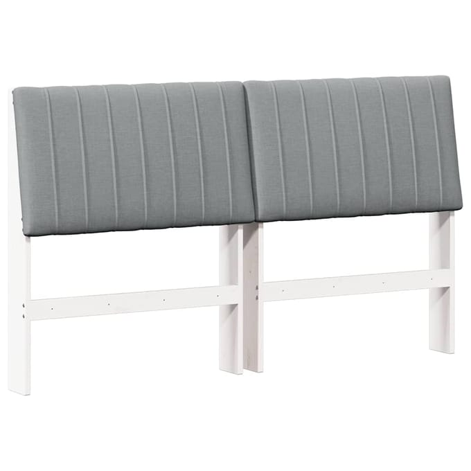 vidaXL Gestoffeerd hoofdbord Lichtgrijs 150 cm Massief grenenhout