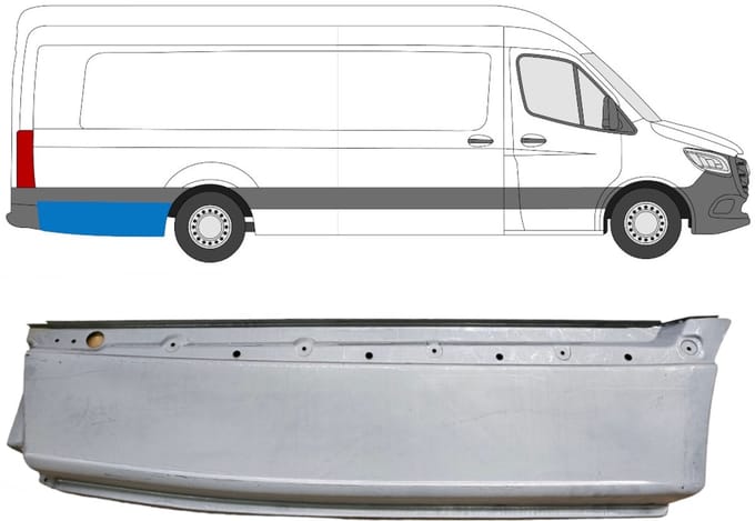 Reparatiepaneel achterspatbord voor Mercedes Sprinter 2018- / Rechts