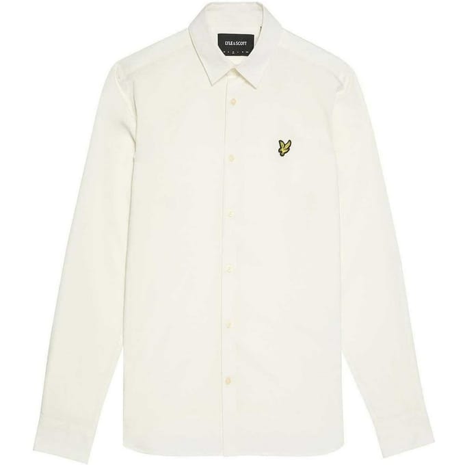 Lyle & Scott Heren Bamboe Shirt Met Lange Mouwen (Wit)