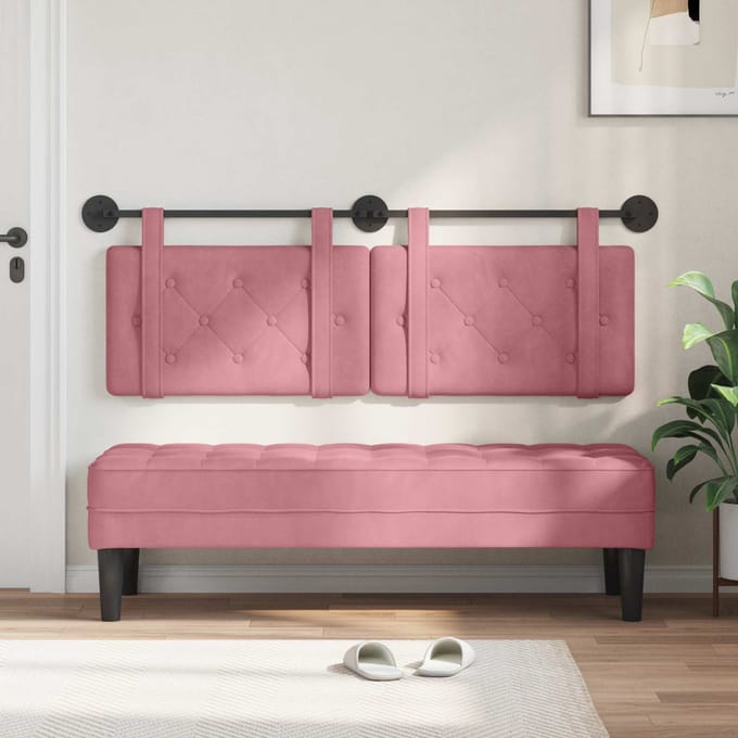 vidaXL - Hangend - hoofdbord - Roze - Fluweel