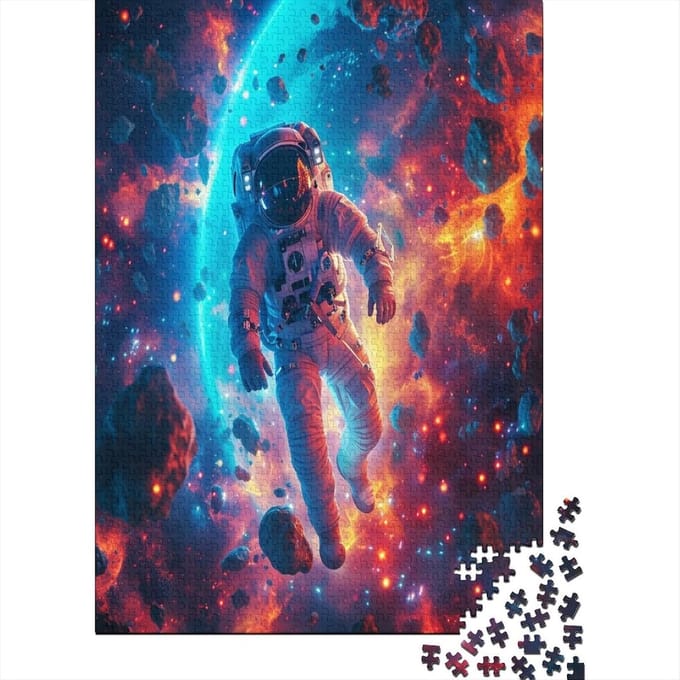 Astronaut Puzzel - Educatief Spel - Ontspanning Thuis - Hoge Kwaliteit Karton - 1000 Stukjes 75x50cm