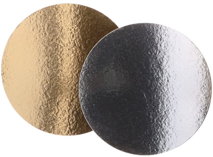 FunCakes Taartkarton - Goud/Zilver - Ø20 cm / 1 mm - 100 Stuks - Taartonderlegger