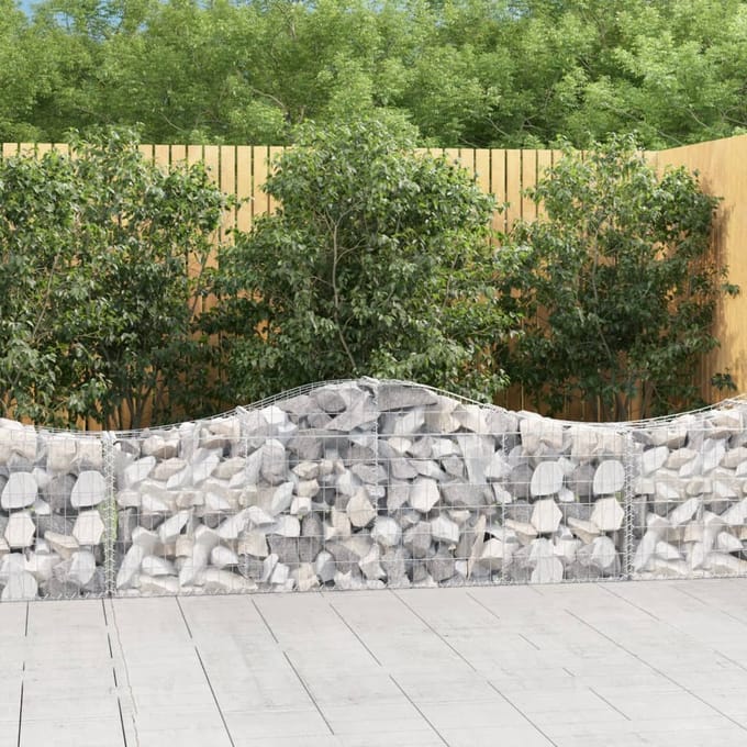 vidaXL - Schanskorven - 30 - st - gewelfd - 200x30x60/80 - cm - gegalvaniseerd - ijzer