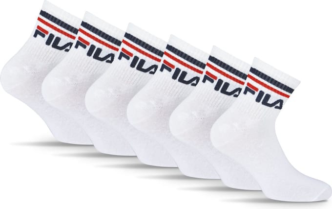 FILA Logoband Enkelsokken - Maat 35/38 - 6 Pack - Wit